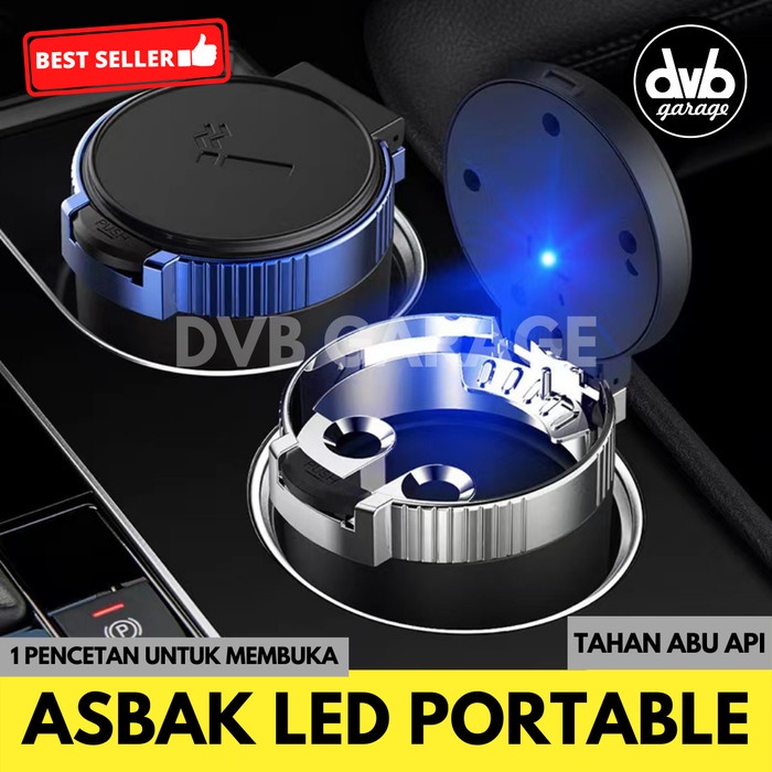 Asbak Mobil Lampu Led Import Ashtray Tempat Rokok Universal Portable