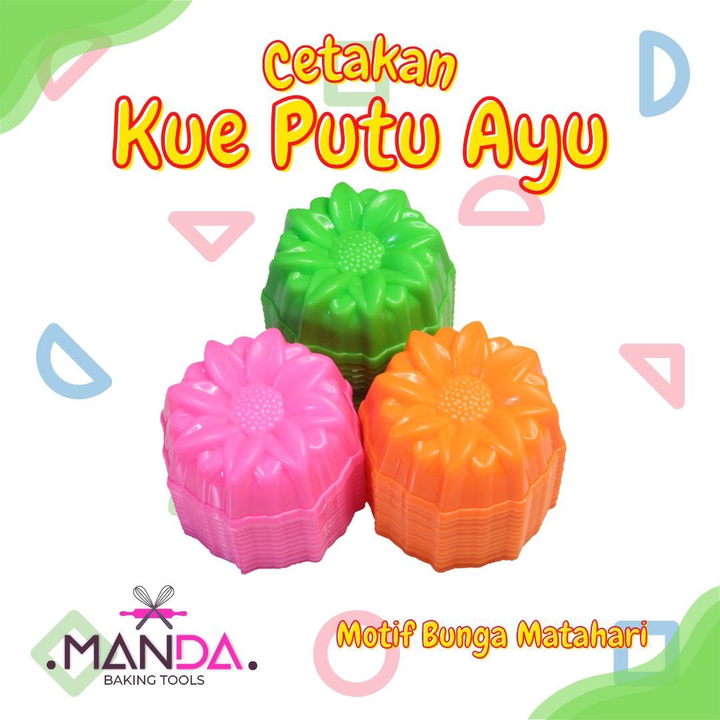 Cetakan kue putu ayu roti kukus puding bunga matahari teratai 12 pcs