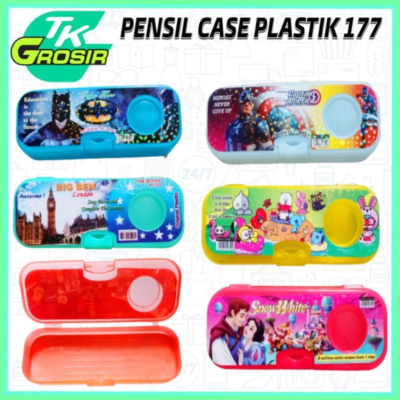 

Kotak pensil hologram bahan plastik kode 177 size 21x8cm