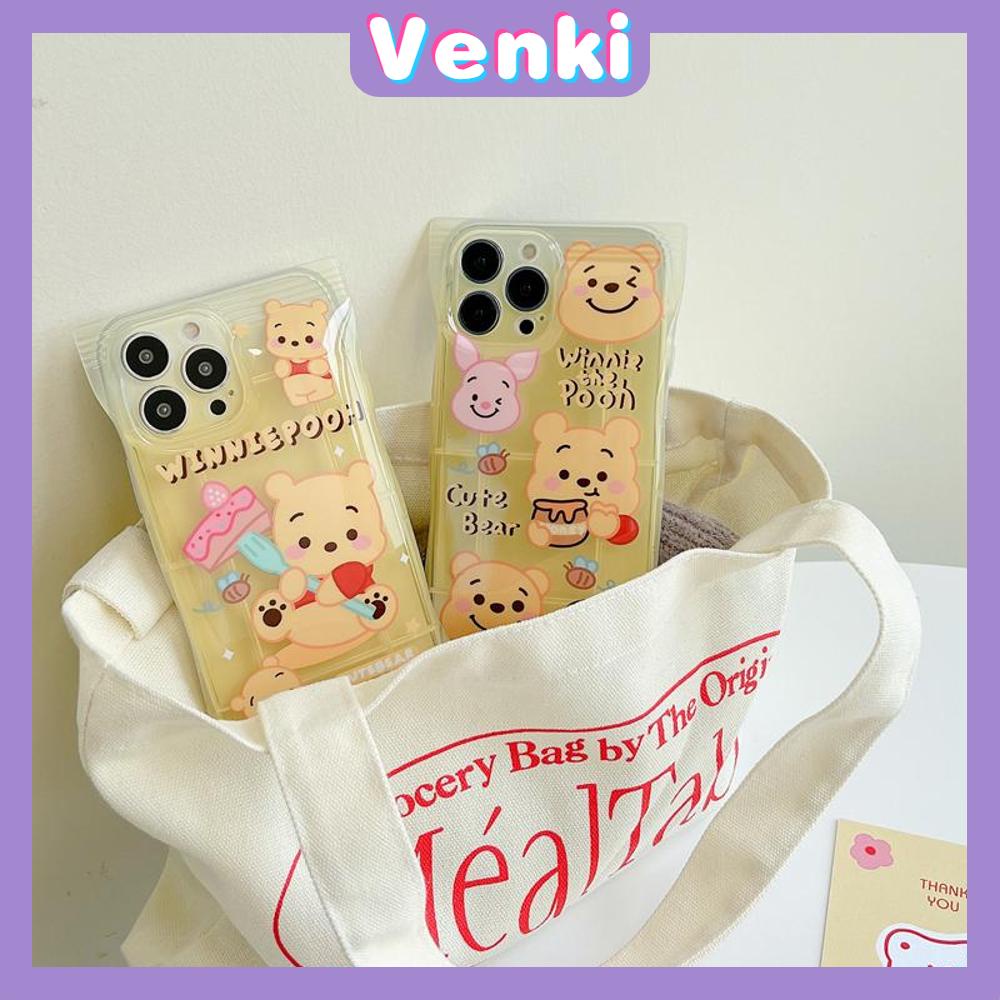 Case For iPhone 14 Pro Max Soft TPU Clear Case Snack Case Cartoon Cute Bear Camera Protection Airbag Shockproof For iPhone 14 13 12 11 Plus Pro Max 7 Plus X XR