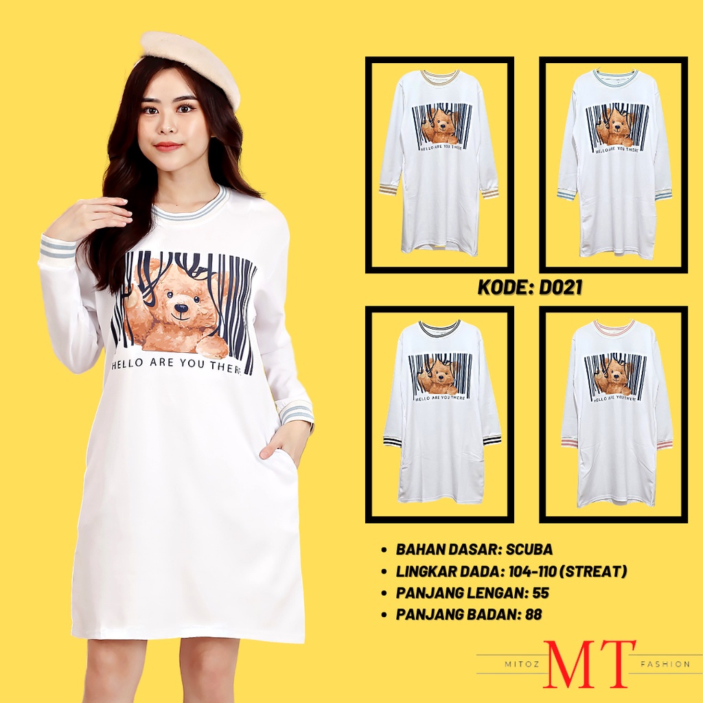 Tunik  Putih Wanita Lengan Panjang Remaja Muslim Terbaru Kualitas Premium TL-223 Nadez