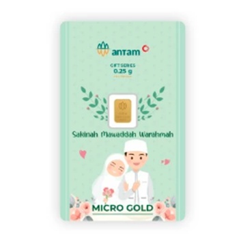 Logam Mulia Antam 0.25 gram Happy Wedding Muslim Gift Series Sakinah Mawaddah Warahmah