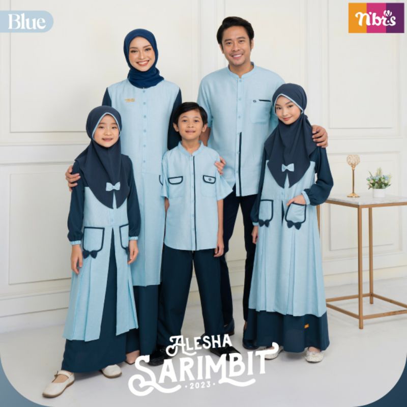SARIMBIT NIBRAS ALESHA 2023 ALESHA BLUE GAMIS KOKO ALESHA BIRU ORIGINAL