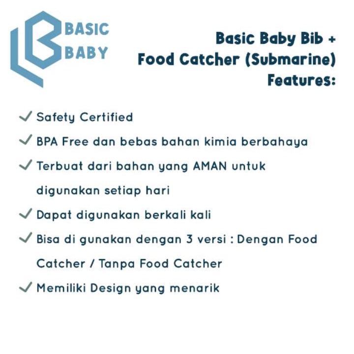 BASIC BABY BIB + SILICONE CATCHER