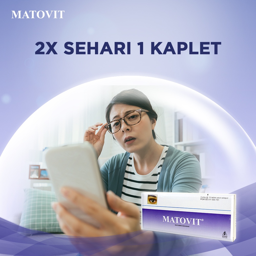 Matovit Suplemen Bantu Menjaga Kesehatan Mata 3 Strip @10 Tablet