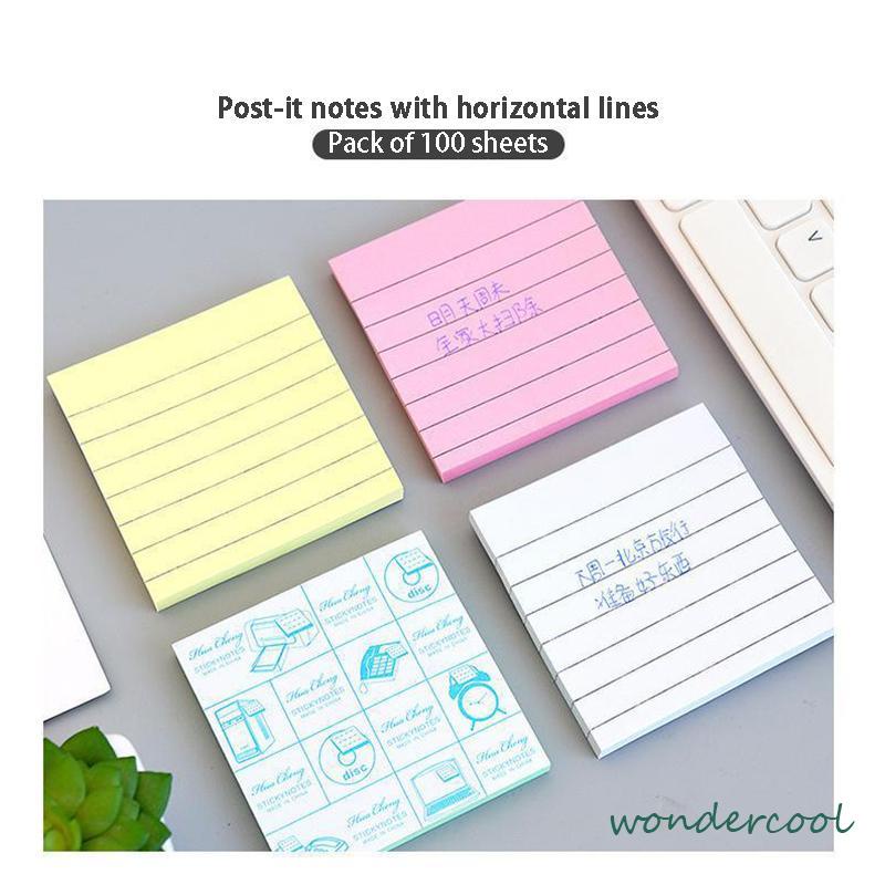 Simplicity sticky note horizontal sticker notepad post maker stiker massage pesan book note-Won