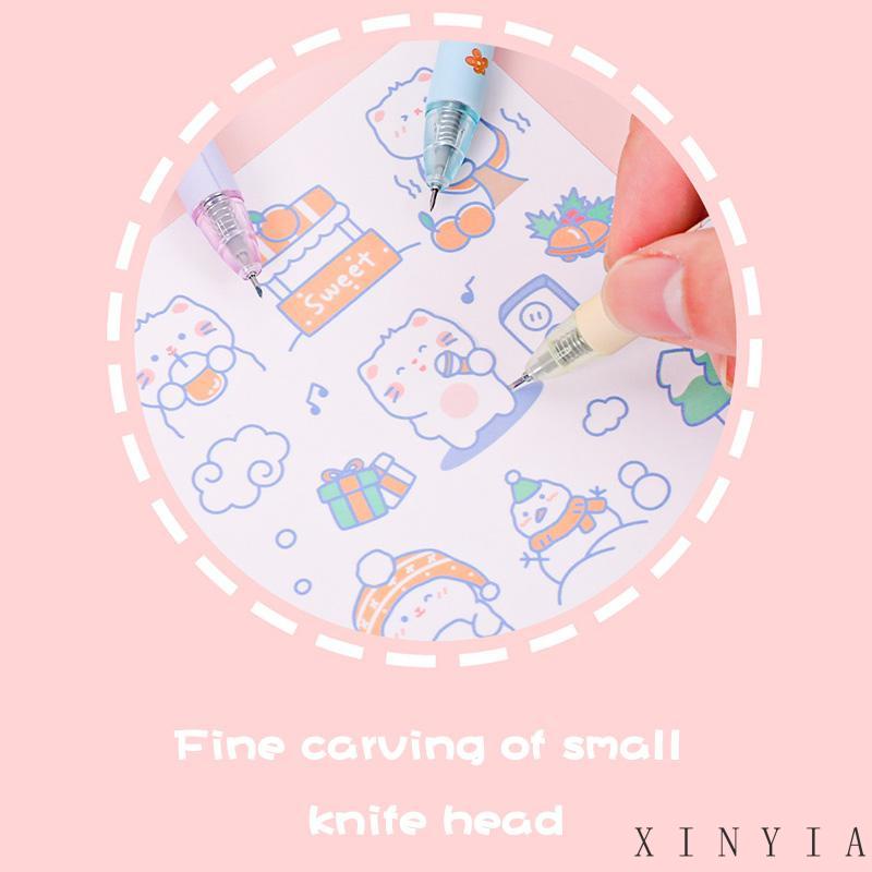 【COD】Pemotong Seni Pena Tekan Lucu Pemotong Kertas Kartun Portabel Pemotong Kertas Scrapbook Sederhana / Pisau Pemotong