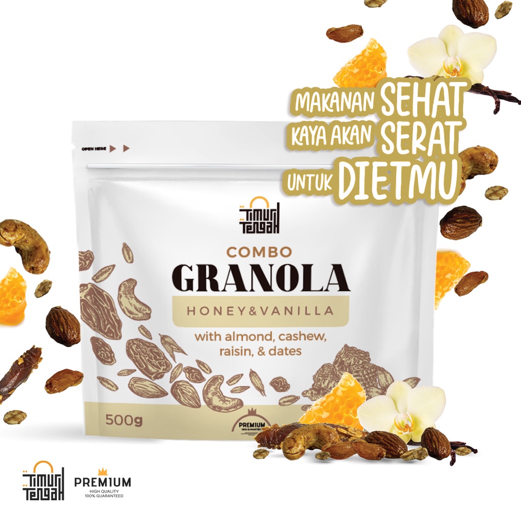 

Granola Vanilla Honey 500gr Cemilan Makanan Diet Sehat