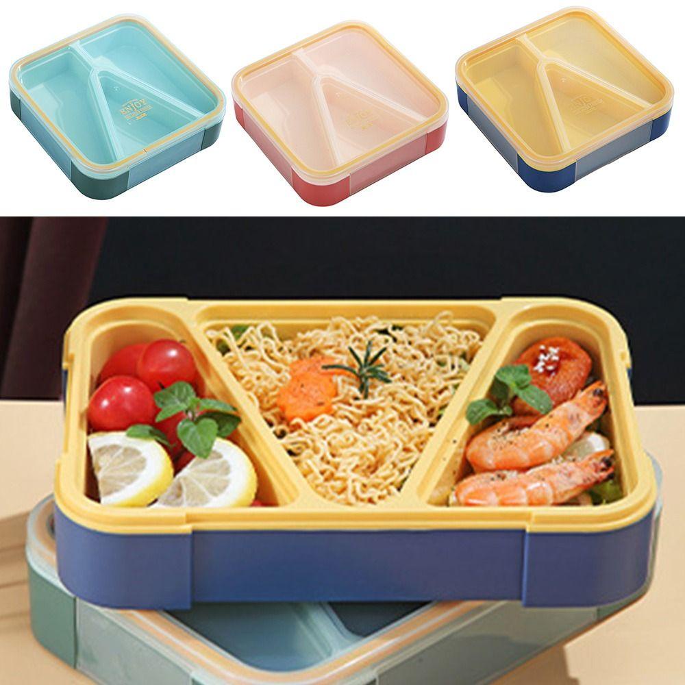 Solighter Lunch Box Portable Microwavable Wadah Makanan Anti Bocor