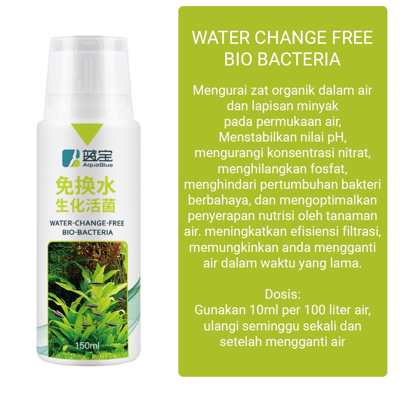 AquaBlue Water Change Free Bio Bacteria Untuk Akuarium dan Kolam