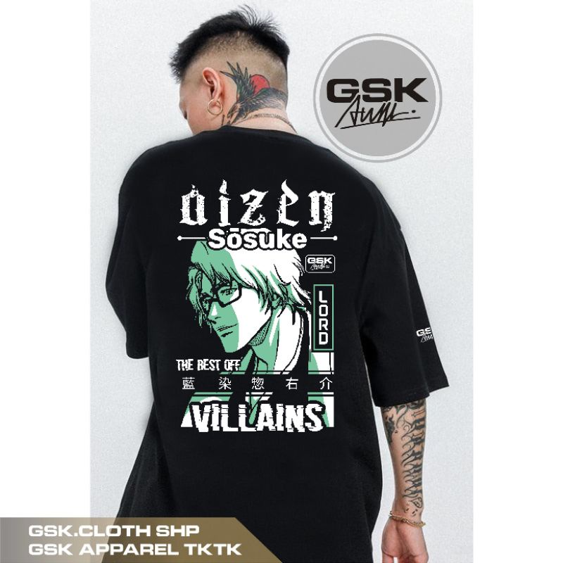 KAOS DISTRO ANIME AIZEN SOSUKE BLEACH PRIA WANITA UNISEX