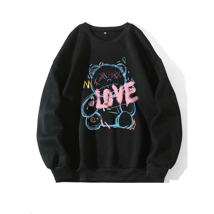 SWEATER WANITA LOVE DEATH // CREWNECK WANITA CASUAL FLEECE TEBAL HALUS TERBARU,