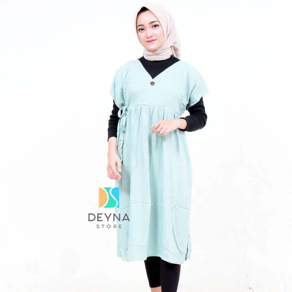 DASTER KIMONO FITRIA PREMIUM VIRAL KEKINIAN LIDWINA | Kimono Pendek Wanita Polos Remaja Aksrn Tali Pinggang Busui Friendly | Bahan Katun Tayon Twill Premium