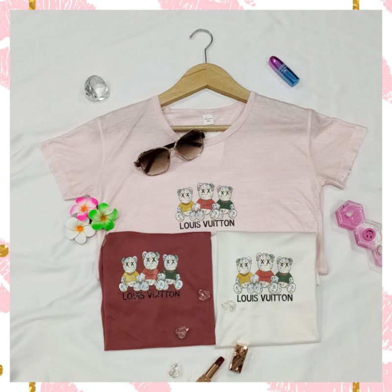 Kaos Baju Atasan Wanita Bahan Lembut Impor Murah ( 012 Pendek )