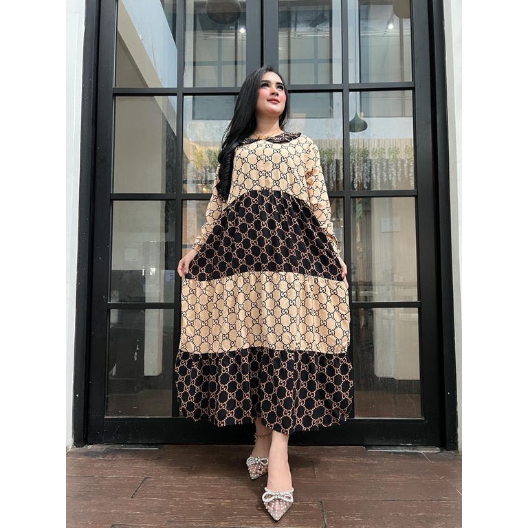 DRESS midi G-G rantai busui resleting