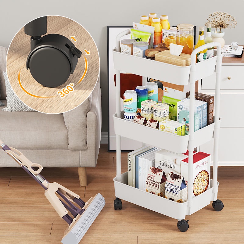 (3KG) SHENAR HANA TROLLEY/TROLI/RAK TROLI/RAK SUSUN/RAK RODA/RAK DAPUR/RAK DORONG/RAK TROLI SUSUN/RAK SERBAGUNA/TEMPAT PENYIMPAN MAKANAN