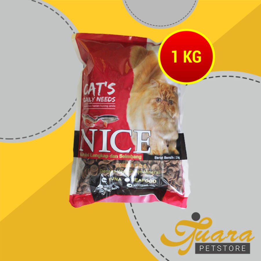 Makanan Kucing Nice Cat Repack Tuna/Seafood 1 Kg