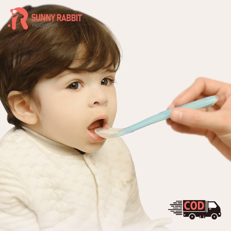 Sendok makan bayi silikon lentur / baby safety spoon/Sendok Makan Silikon Bayi Baby Safety Spoon Food Grade Silicone (B259)