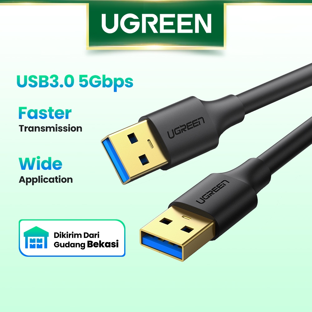 【Stok Produk di Indonesia】Ugreen 1M Kabel Data / Charger USB 3.0 Tipe A Male to Male Panjang 1M