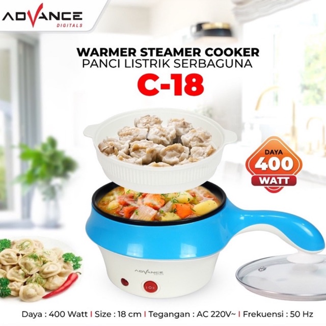 Advance Panci Elektrik Warmer Steamer Cooker Multifungsi C-18