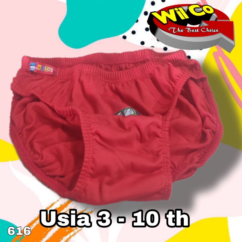 K616T - (Harga Per Box Isi 3Pcs) CELANA DALAM ANAK PAKAIAN DALAM ANAK COWOK AGREE USIA 3 - 12 TH