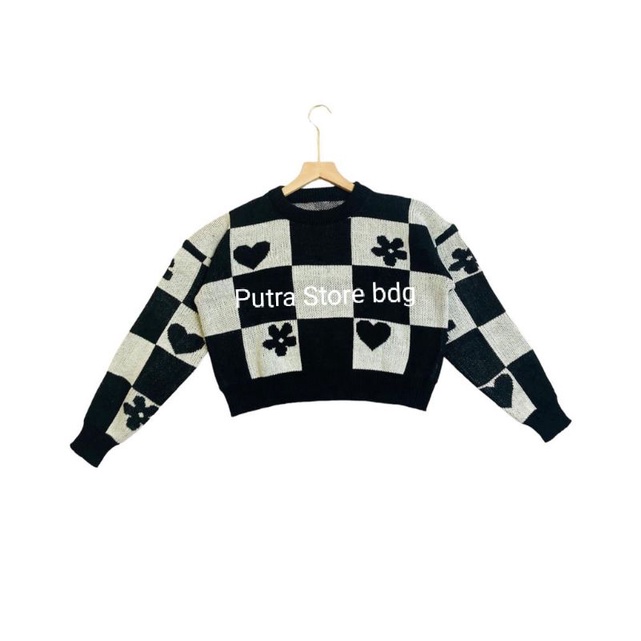 AMANDA SWEATER CROP TOP WANITA