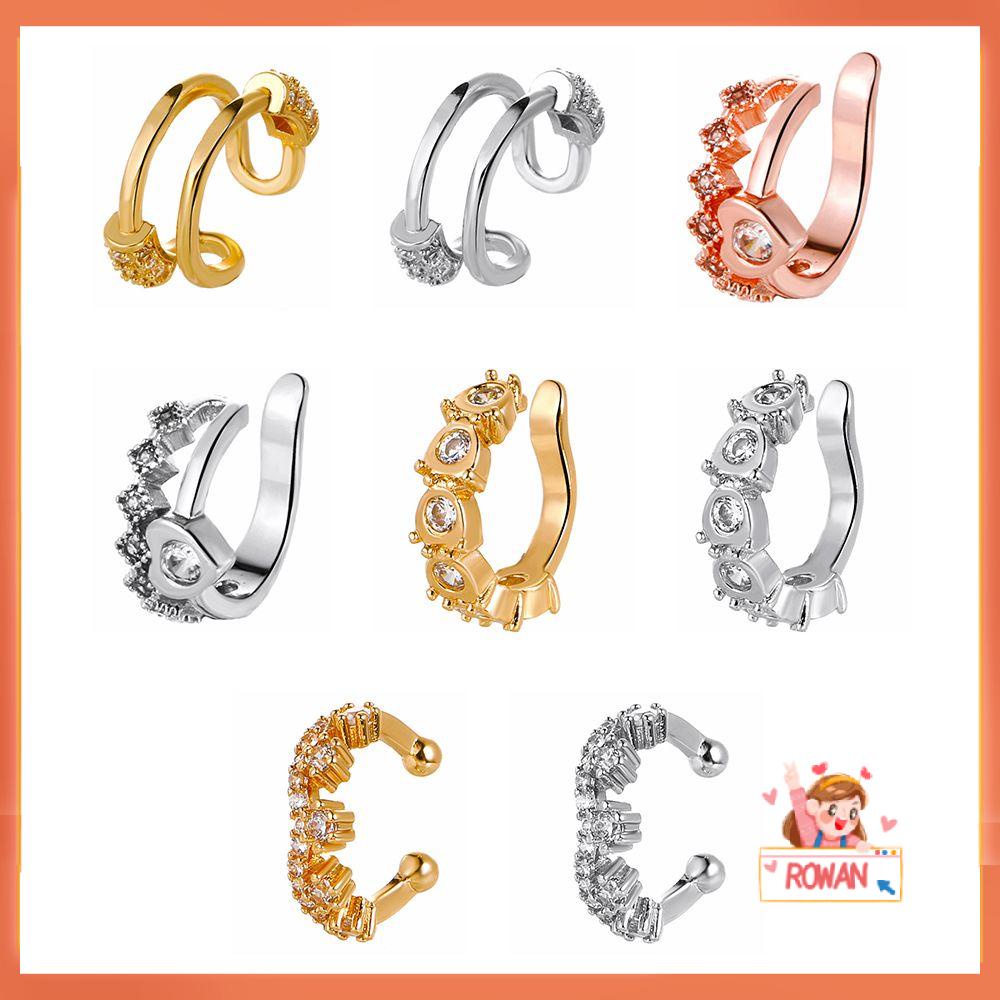 Anting Klip On Tanpa Tindik Desain Bunga Adjustable Untuk Wanita