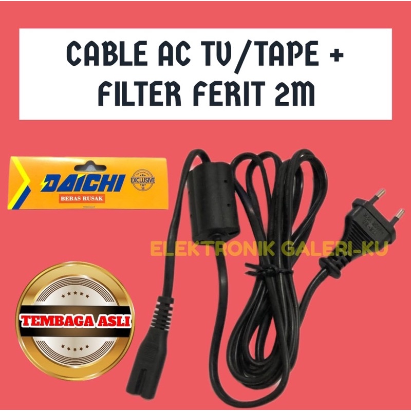 DAICHI CABLE AC TV/TAPE + FILTER FERIT 2M
