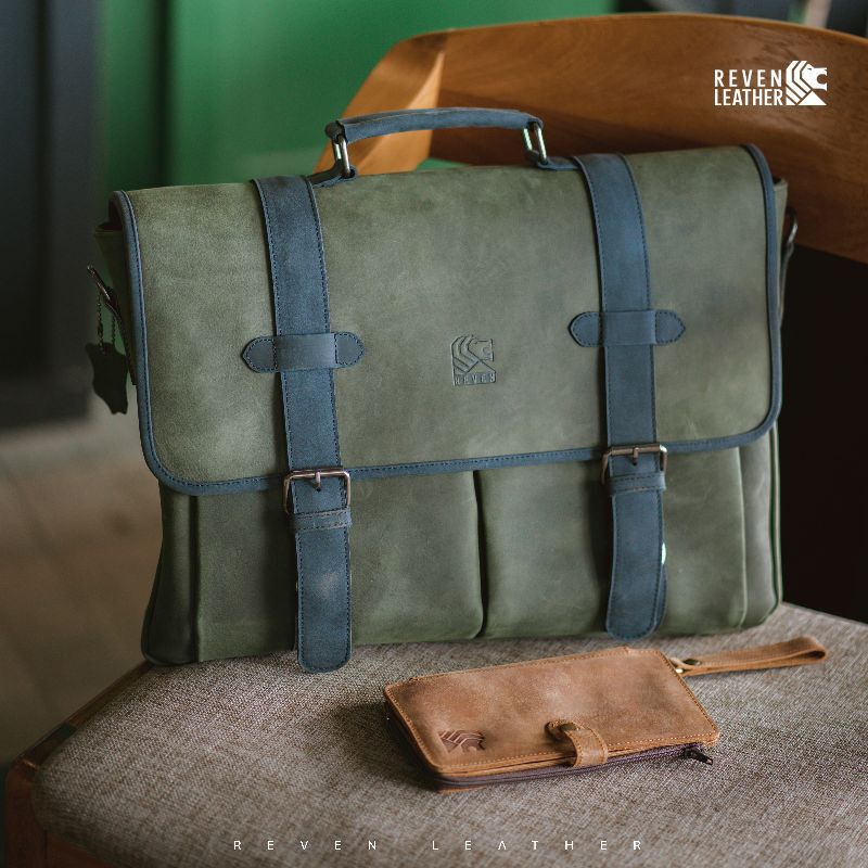 REVEN LEATHER - Tas Laptop Helsinki Bag