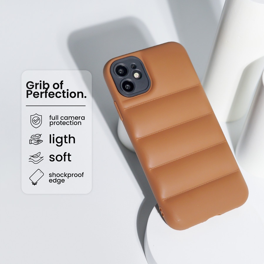 PREMIUMA Puff Air Pillow Jacket Matte Iphone 7 8 7+ 8+ X Xr Xs max 11 12 13 14 Pro Max 14 plus 12 13 mini Case Cover Casing