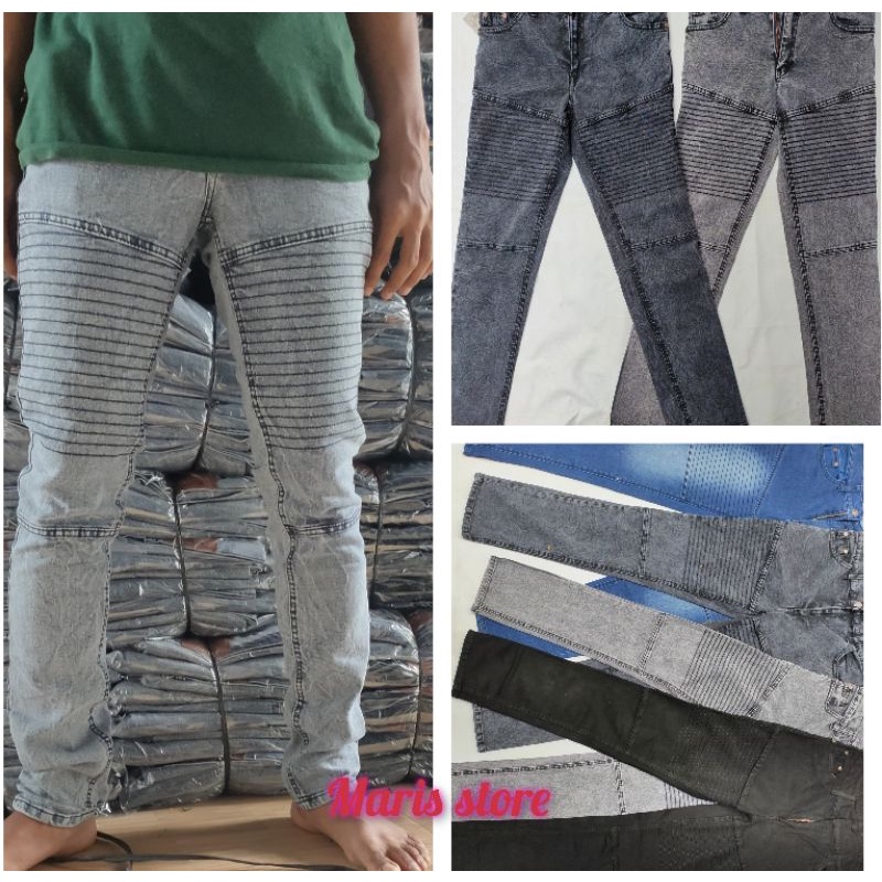 celana jeans panjang biker skinny 27-38