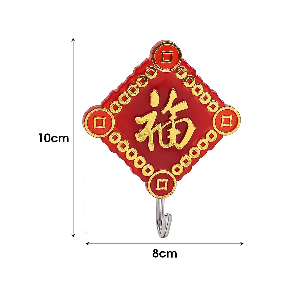 Kait Gantung Dinding / Pintu / Jendela Desain Tulisan Cina Fu Untuk Dekorasi Tahun Baru
