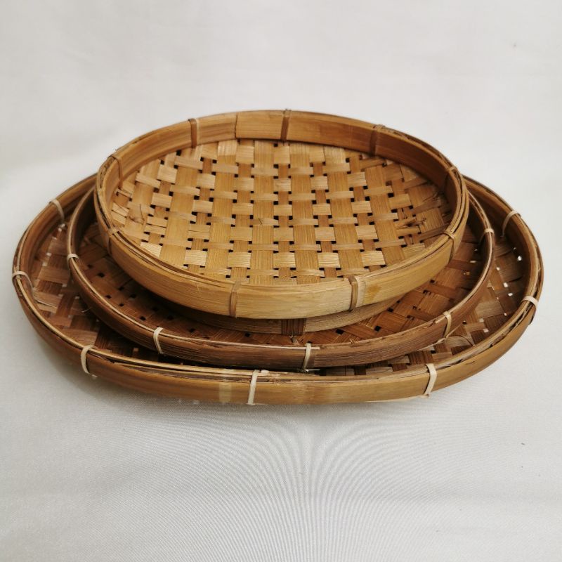 Piring Bambu Tempat Lalap Anyam Bambu