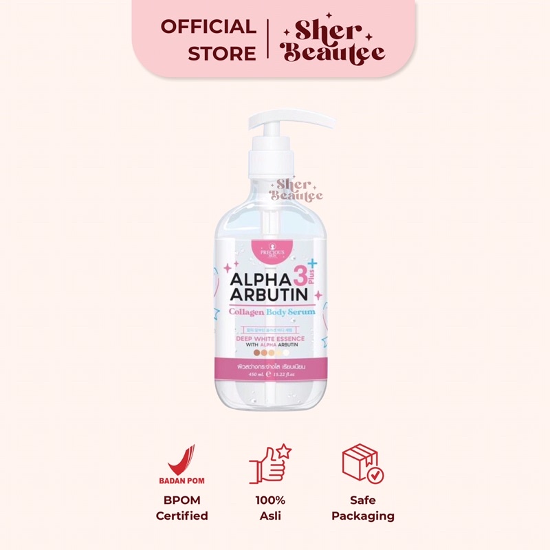 [ORI] Precious Skin Thailand Alpha Arbutin 3Plus 10x Whitening Booster Collagen Body Serum 500ml