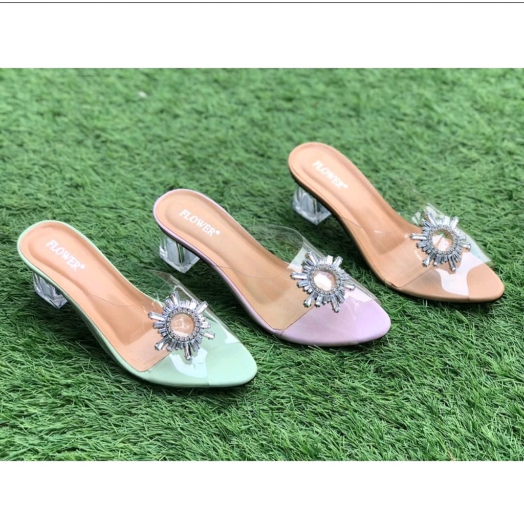 FLOWER Camellia Sandal Heels Luxury PU 02 - Fior store