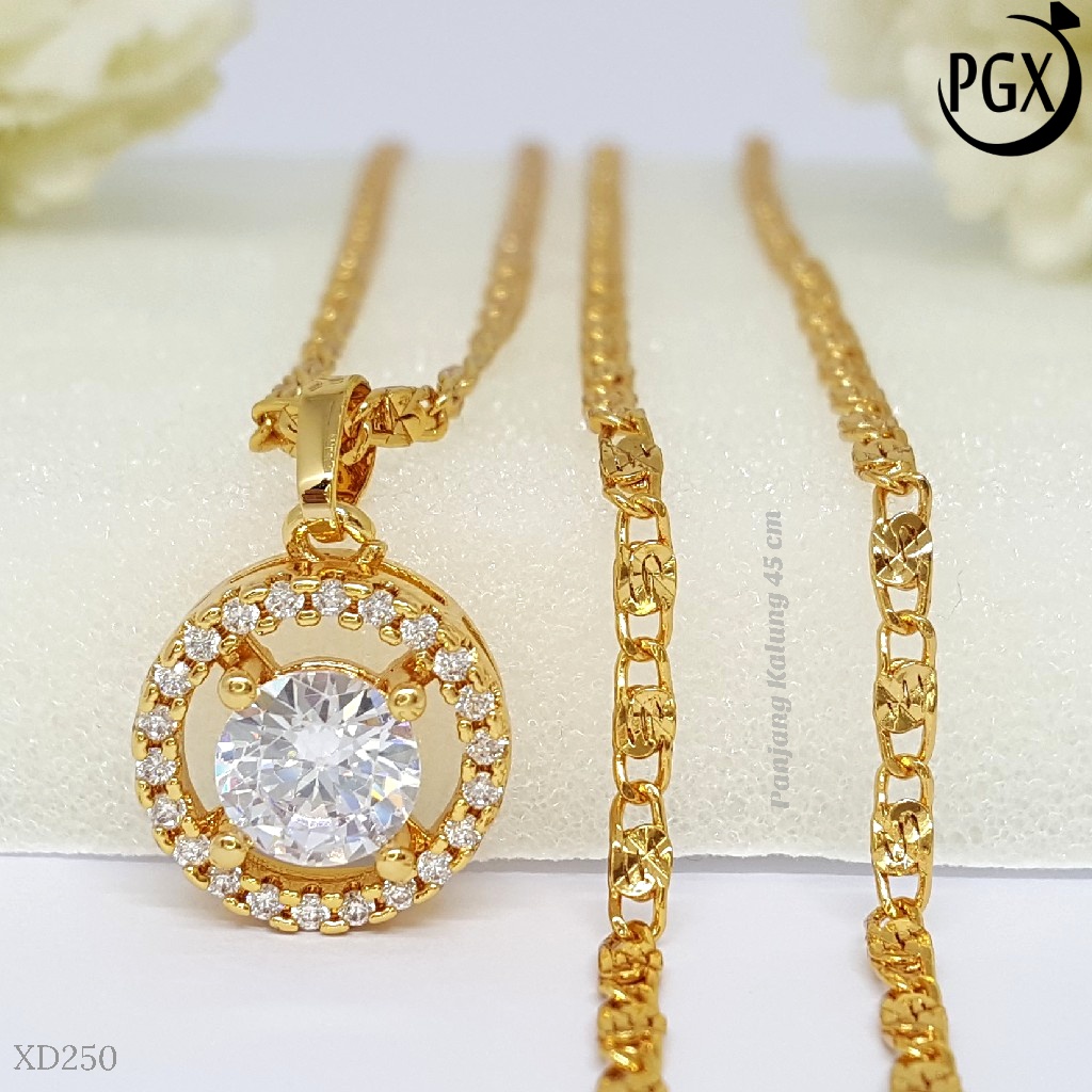 PGX Kalung Wanita Xuping Aksesoris Fashion Perhiasan Lapis Emas XD250