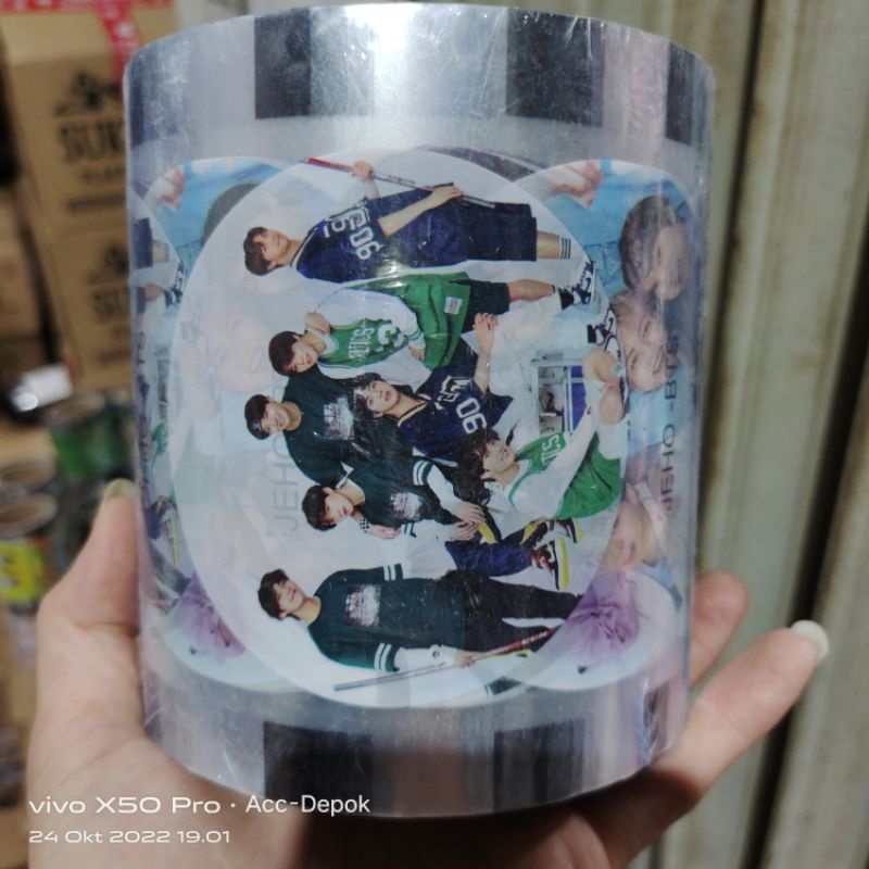 PLASTIK CUP SEALER MOTIF BTS / SEALER CUP MOTIF ARTIS ISI 1000 CUP