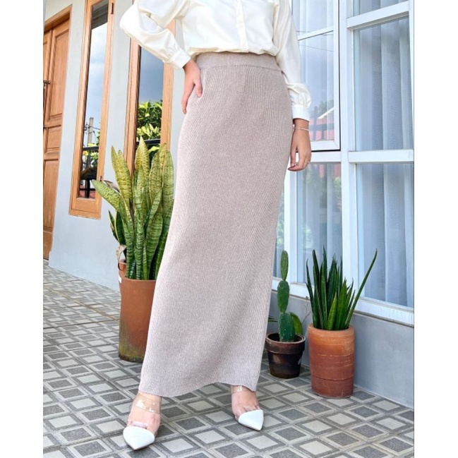 Winnie Skirt | Rok Rajut | Rok Panjang Hijabbers | Rok Knit Korea