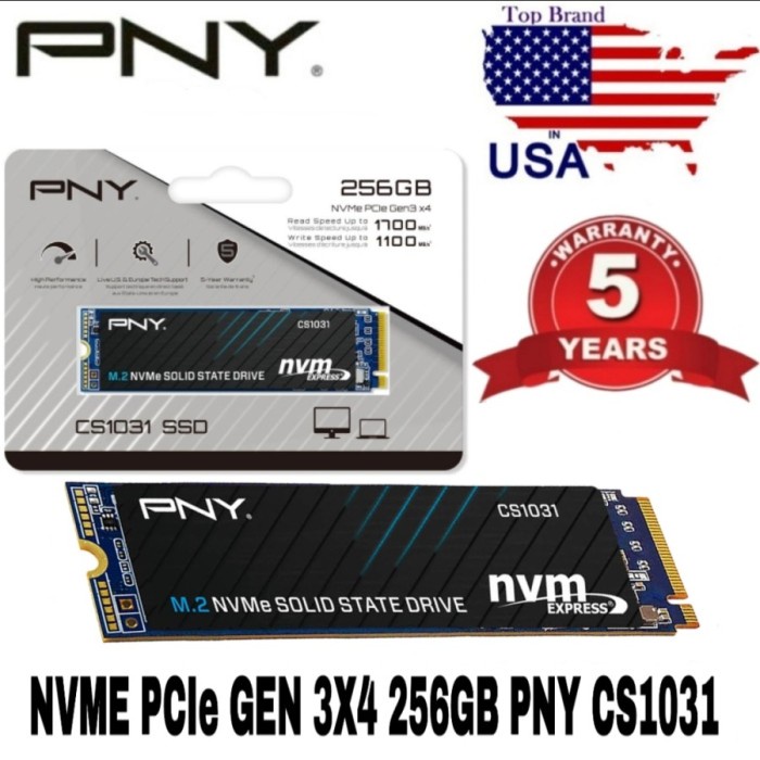 SSD PNY CS1031 NVME 256GB PCIE Gen 3x4 M.2