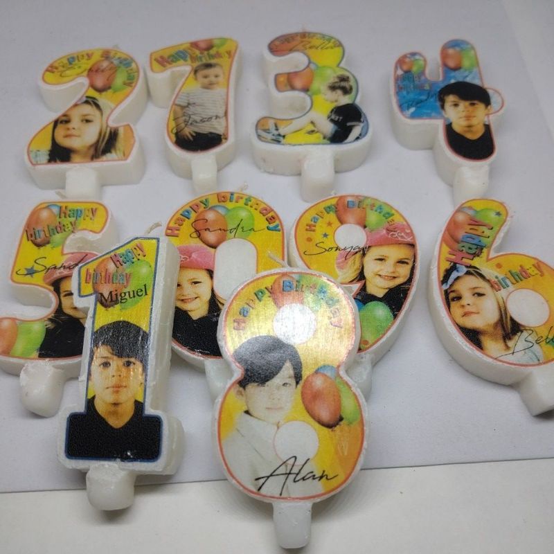 LILIN ANGKA CUSTOM PHOTO,Lilin ulang tahun,custom photo,ukuran 7 x 4 cm