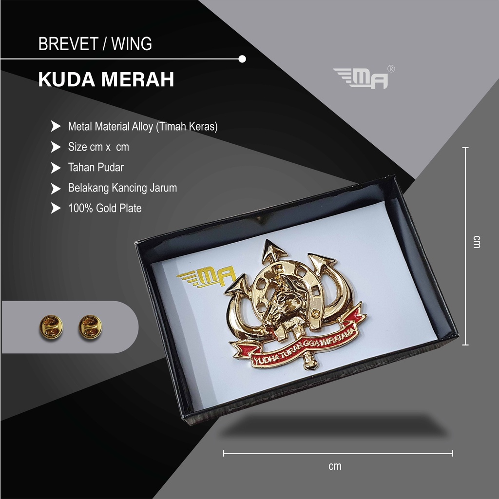 WING KUDA MERAH PDH BRIVET BREVET PIN KUDA MERAH