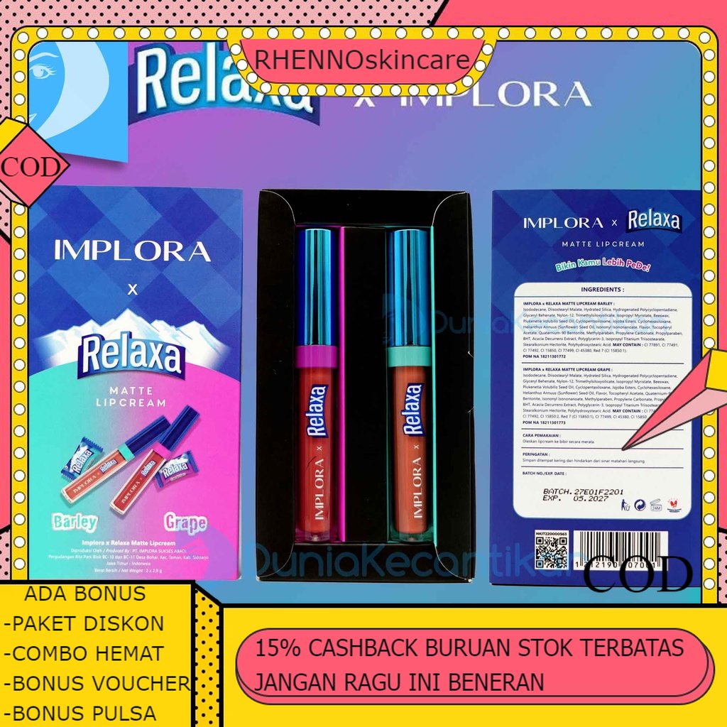 ORIGINAL Implora x Relaxa Matte Lipcream LipMatte (Limited Edition) Lip Cream Implora NEW 2022