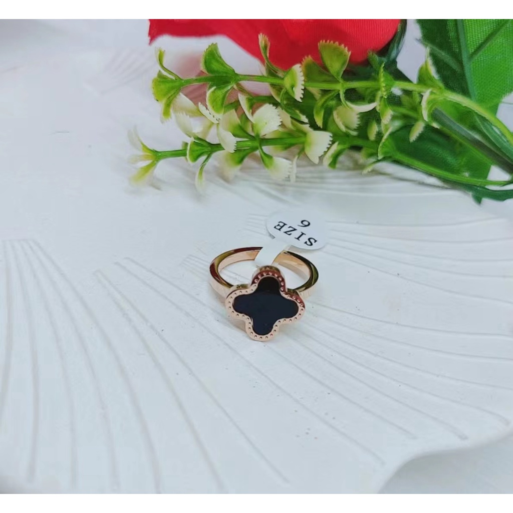 Cincin Titanium Mata Hitam Perhiasan Fashion W021