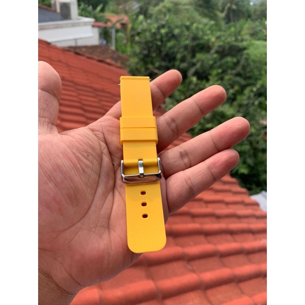 Strap tali jam tangan silikon kuning 22mm smartwatch