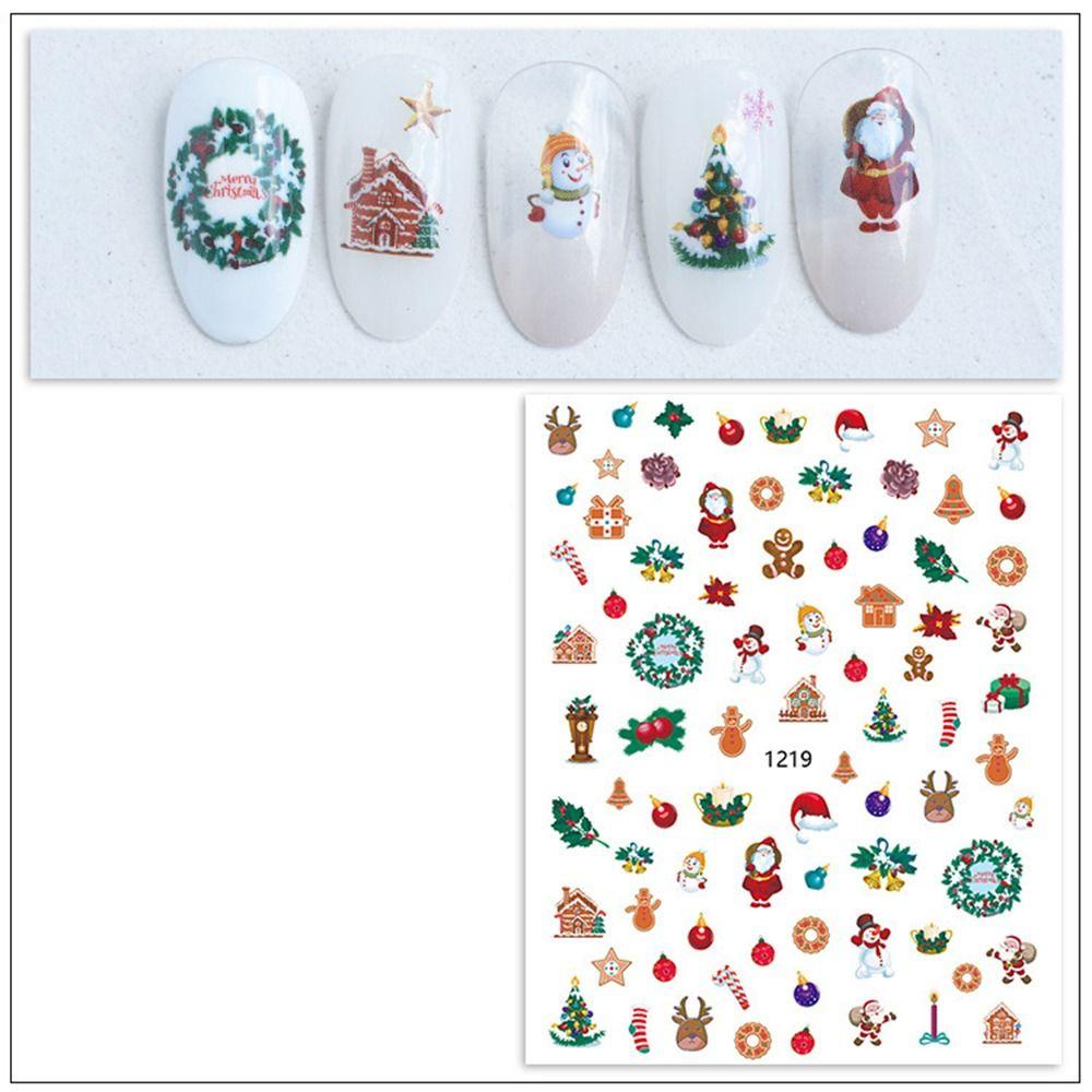 Mxbeauty Natal Nail Art Stiker DIY Desain Kuku Kartun Salon Kuku Santa Claus Xmas Pohon Manicuring Foils