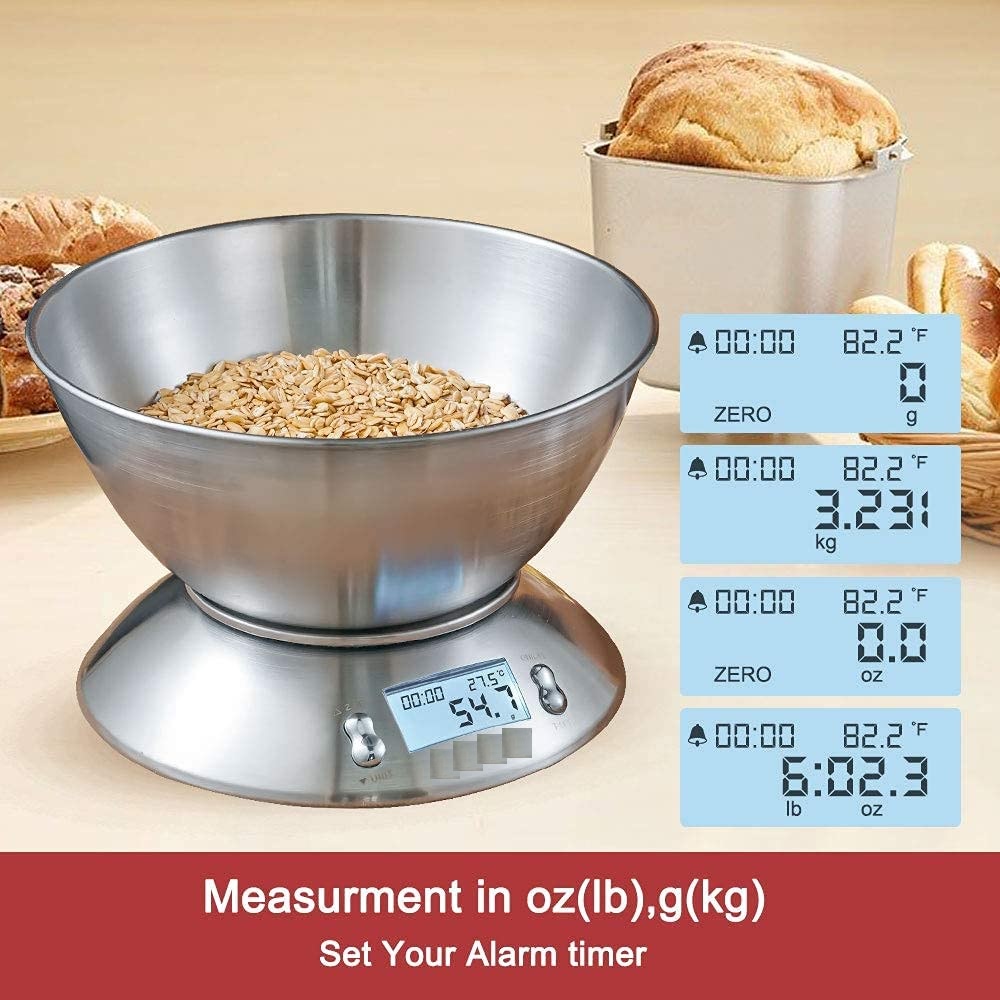 Timbangan Dapur 5 Kg Max - Lengkap Dengan Mangkuk Stainless Steel 1.8L