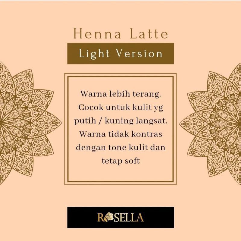 Henna Latte Rosella, Henna Premium Awet Waterproof