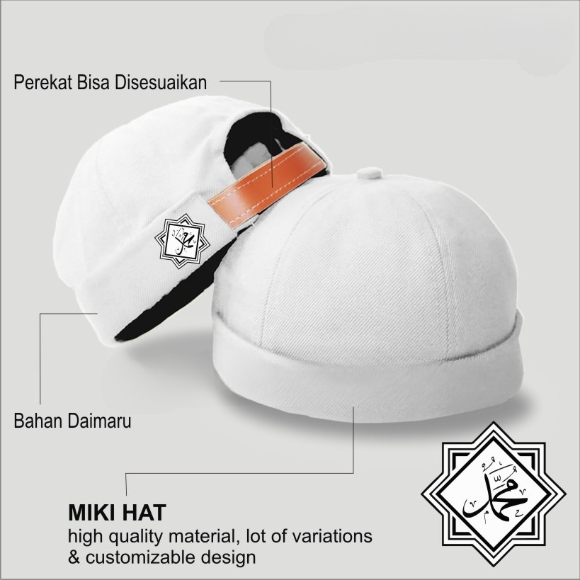 Topi Peci Miki Hat UAS Pria Dewasa Hijrah Termurah / Topi Peci Mikihat Muslim Kaligrafi ALLOHU AKBAR MASYA ALLAH BISMILLAH LAFADZ ALLAH