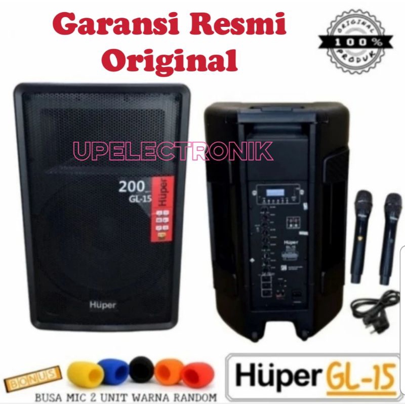 HUPER GL15 SPEAKER AKTIF PORTABLE HUPER GL15 200W 15 INCH ORIGINAL