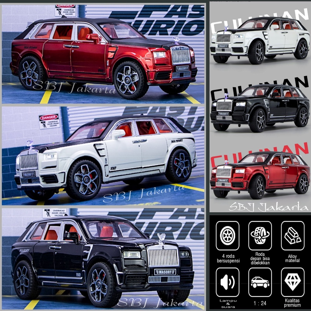 DIECAST Miniatur MOBIL ROLLS ROYCE CULLINAN MANSORY Skala 1:24